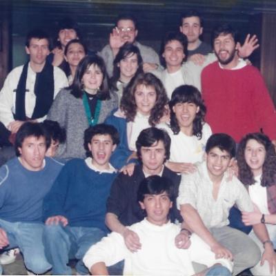 Reunión del Centro de estudiantes de la Facultad de Ingeniería, año 1987