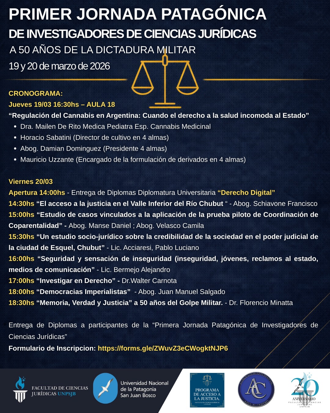 Primera Jornada Patagónica de Investigadores en Ciencias Jurídicas